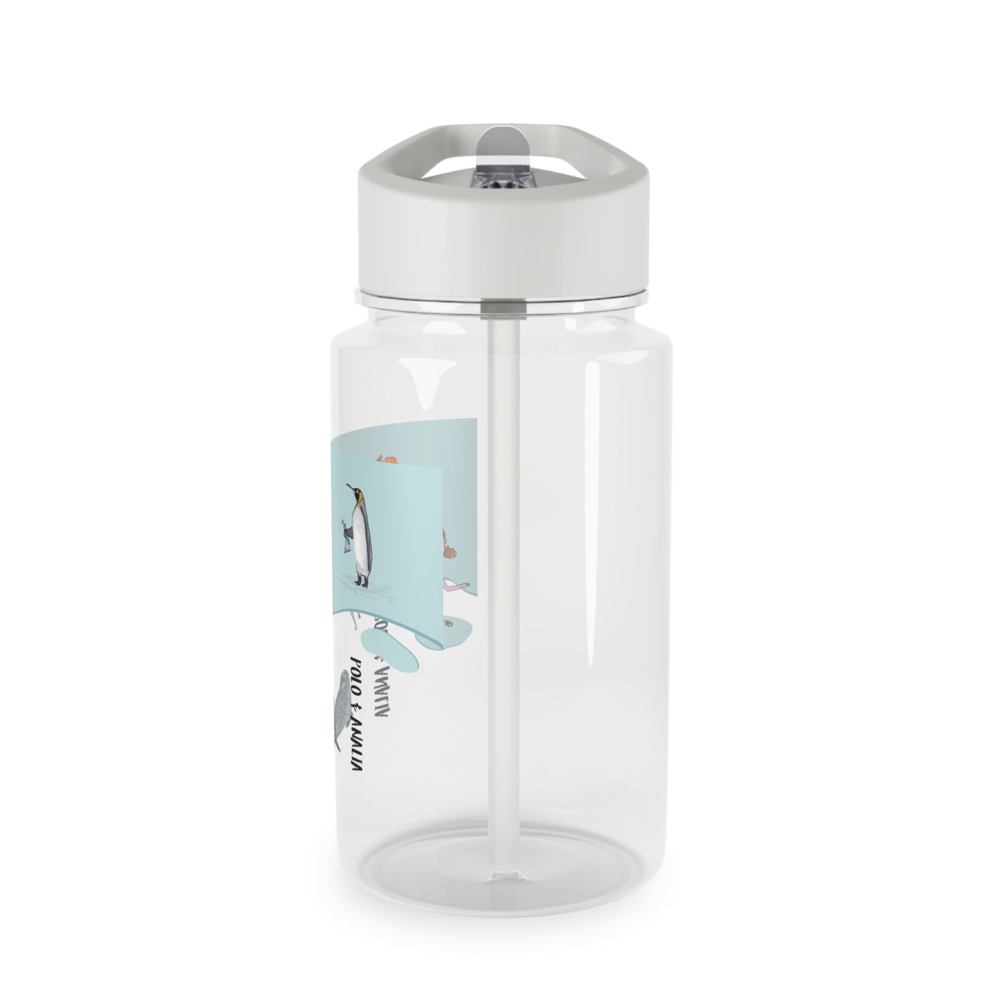 Polo & Analia Kids Water Bottle | Tritan Bottle with Straw, Ocean Friends Design