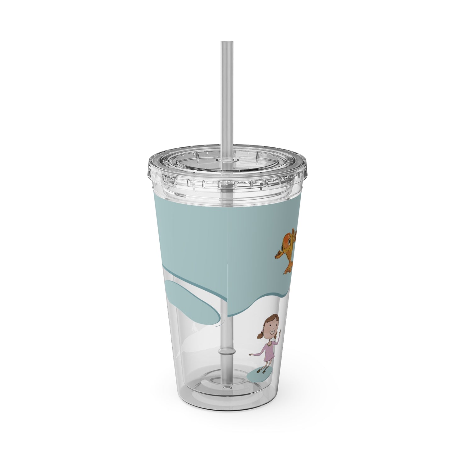 Polo & Analia 16oz Kids Cup with Straw | Cute Penguin and Seal Illustration