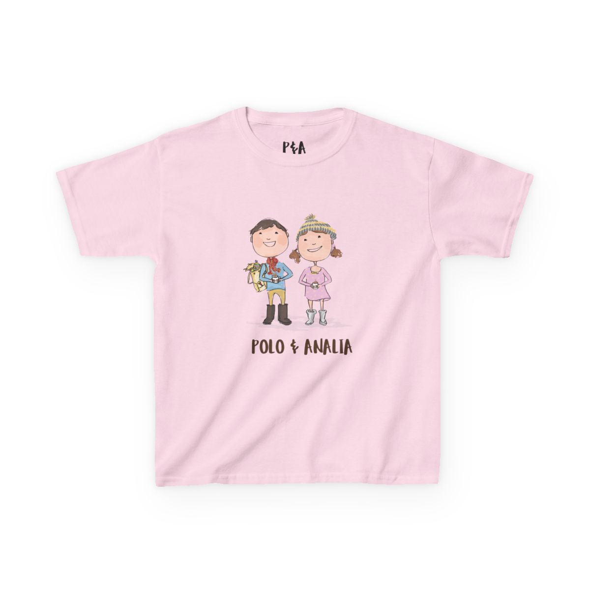 Polo & Analia Kids Tee | Cartoon Duo Front and Back Print