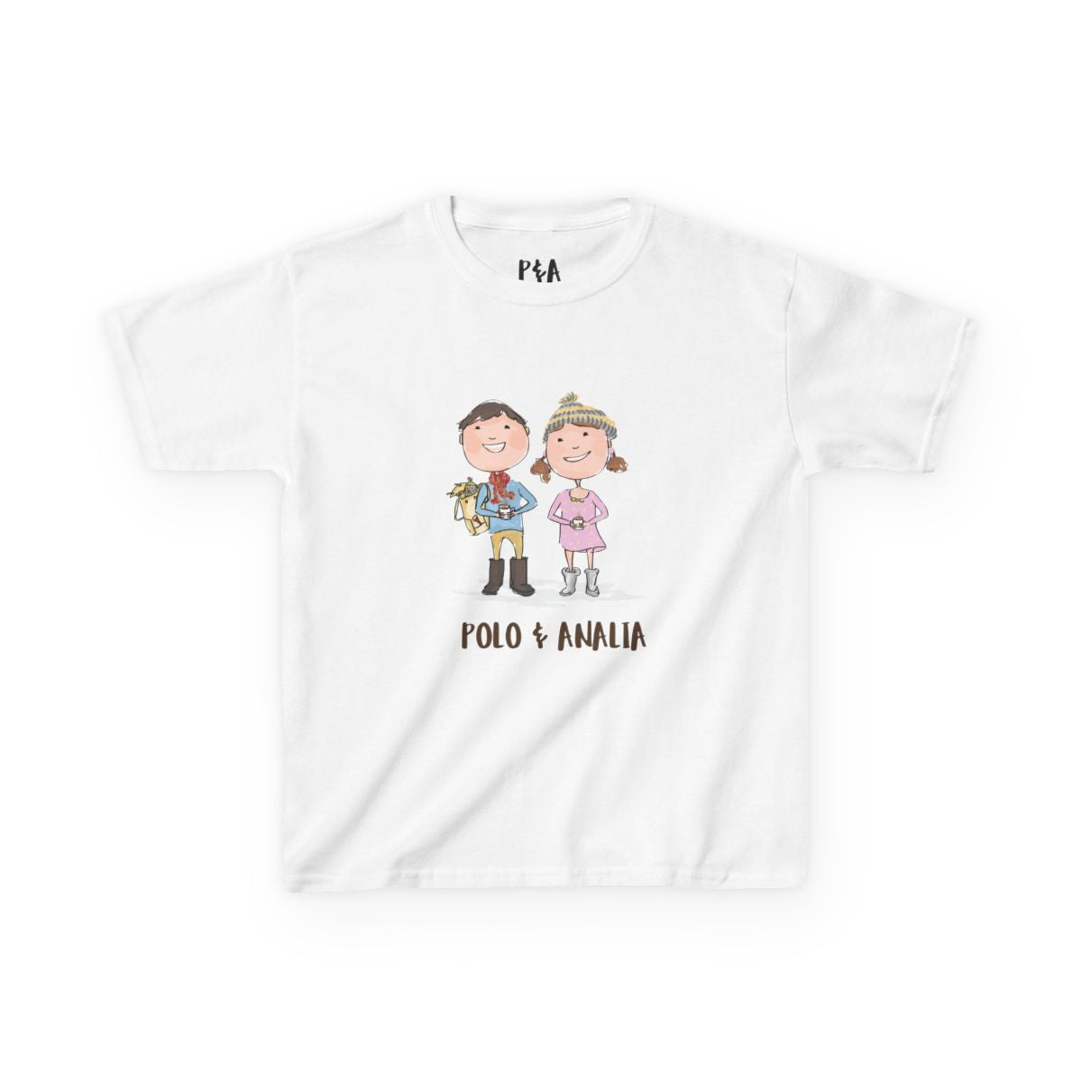 Polo & Analia Kids Tee | Cartoon Duo Front and Back Print