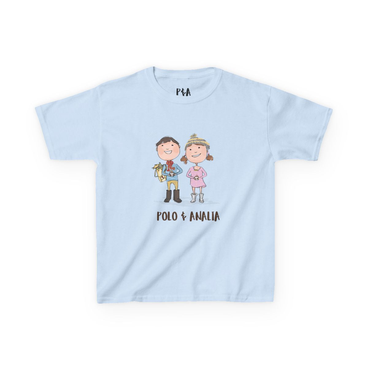 Polo & Analia Kids Tee | Cartoon Duo Front and Back Print
