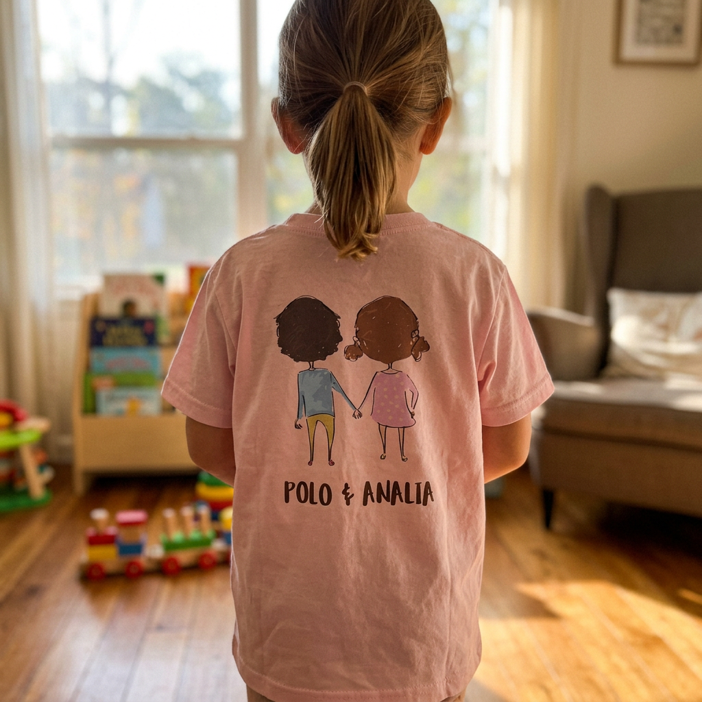 Polo & Analia Kids Tee | Cartoon Duo Front and Back Print