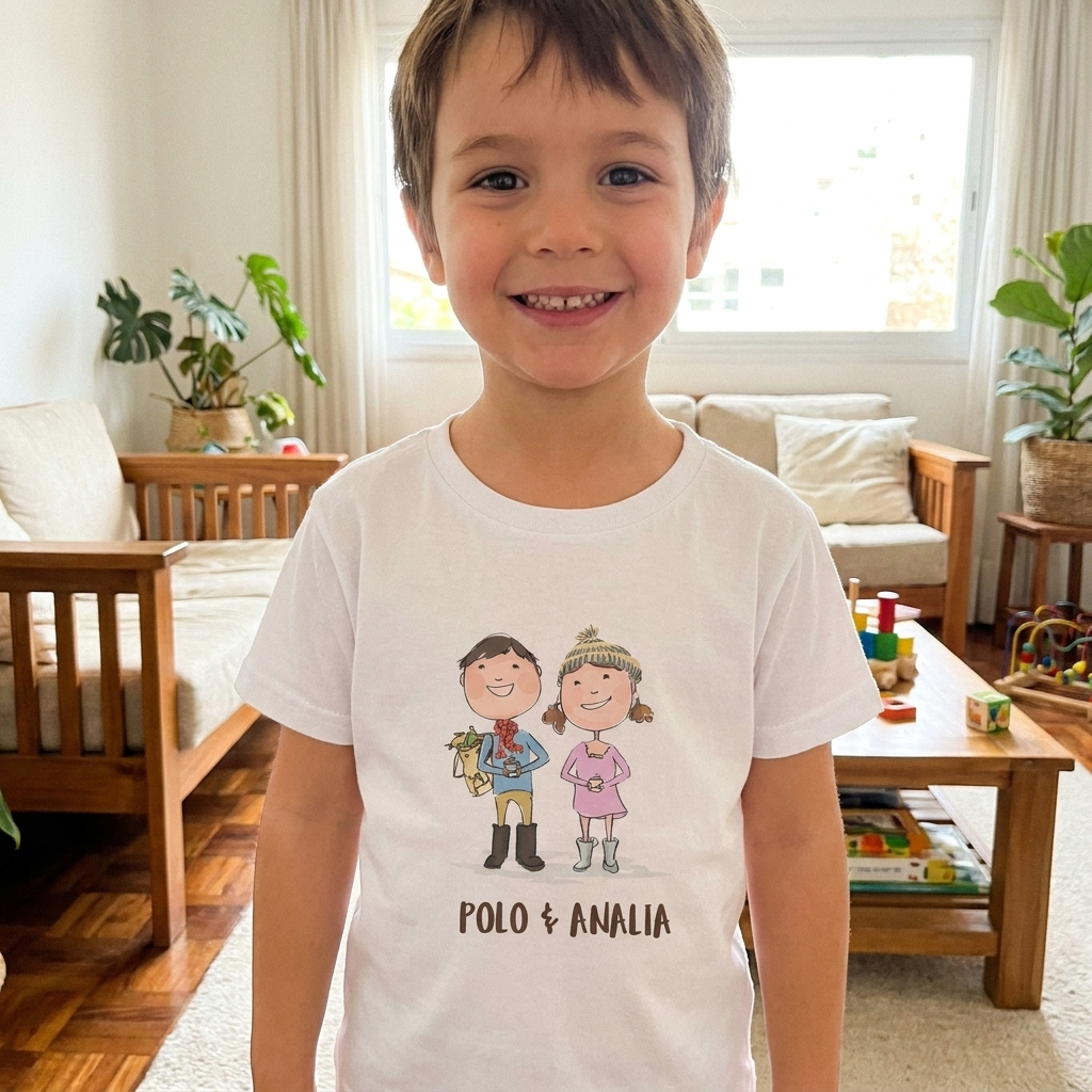 Polo & Analia Kids Tee | Cartoon Duo Front and Back Print