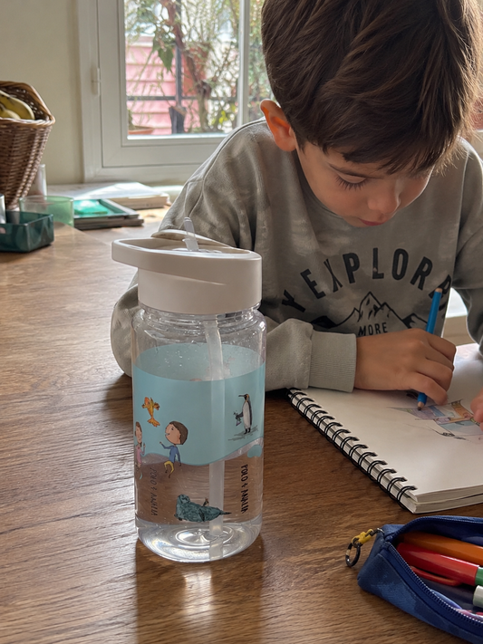 Polo & Analia Kids Water Bottle | Tritan Bottle with Straw, Ocean Friends Design