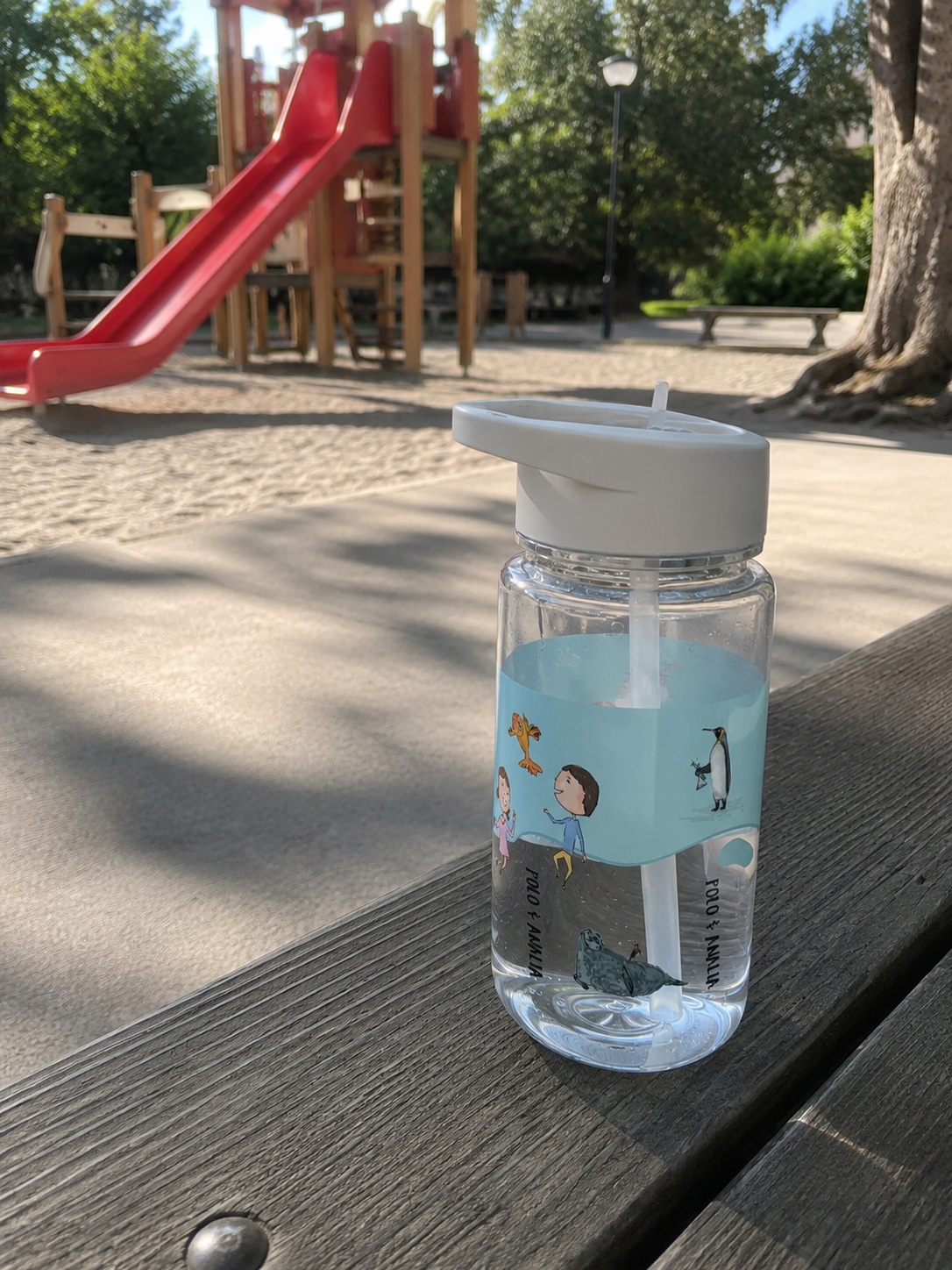 Polo & Analia Kids Water Bottle | Tritan Bottle with Straw, Ocean Friends Design