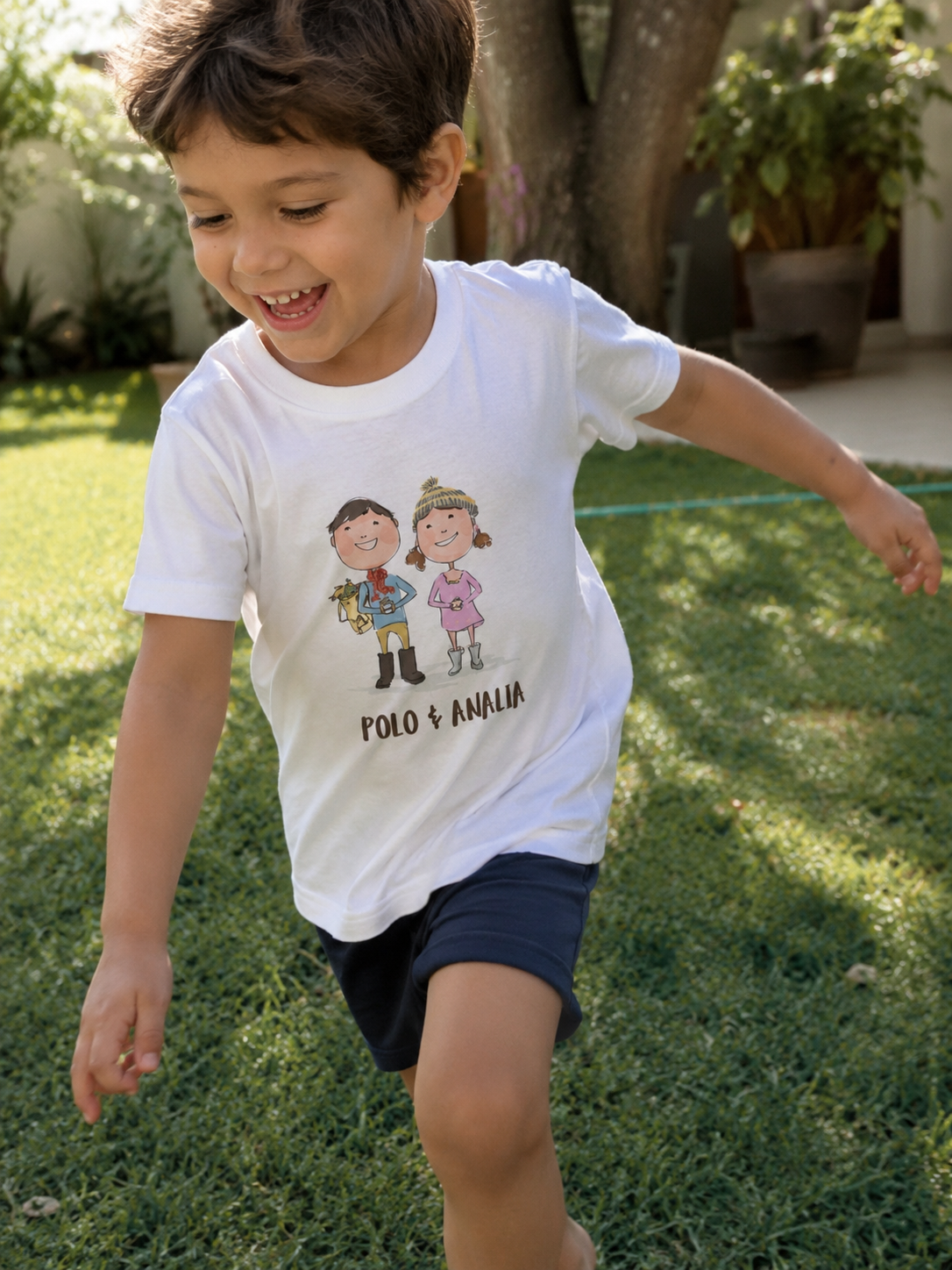 Polo & Analia Kids Tee | Cartoon Duo Front and Back Print