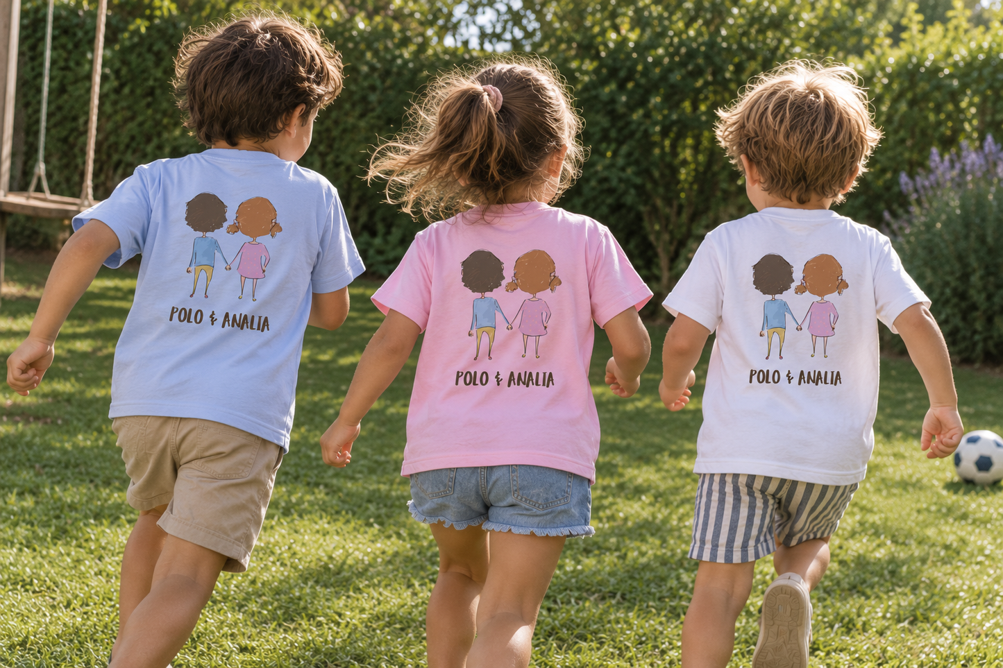 Polo & Analia Kids Tee | Cartoon Duo Front and Back Print
