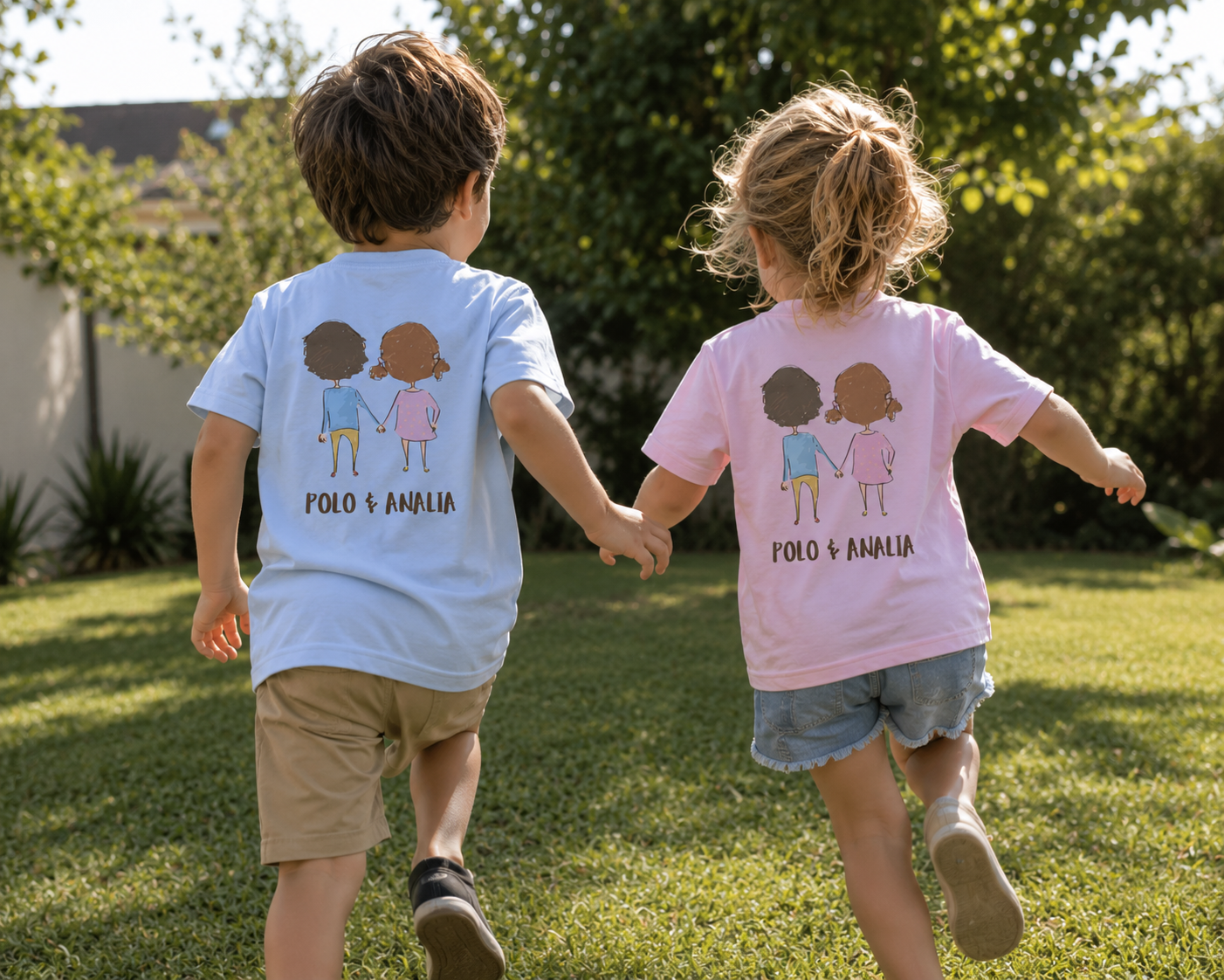 Polo & Analia Kids Tee | Cartoon Duo Front and Back Print