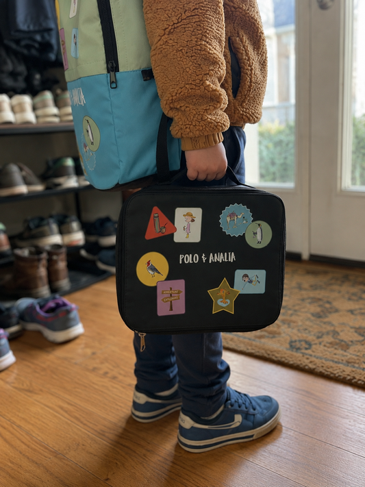 Polo & Analia Kids Lunch Bag | Insulated Lunch Box with Adventure Patch Design